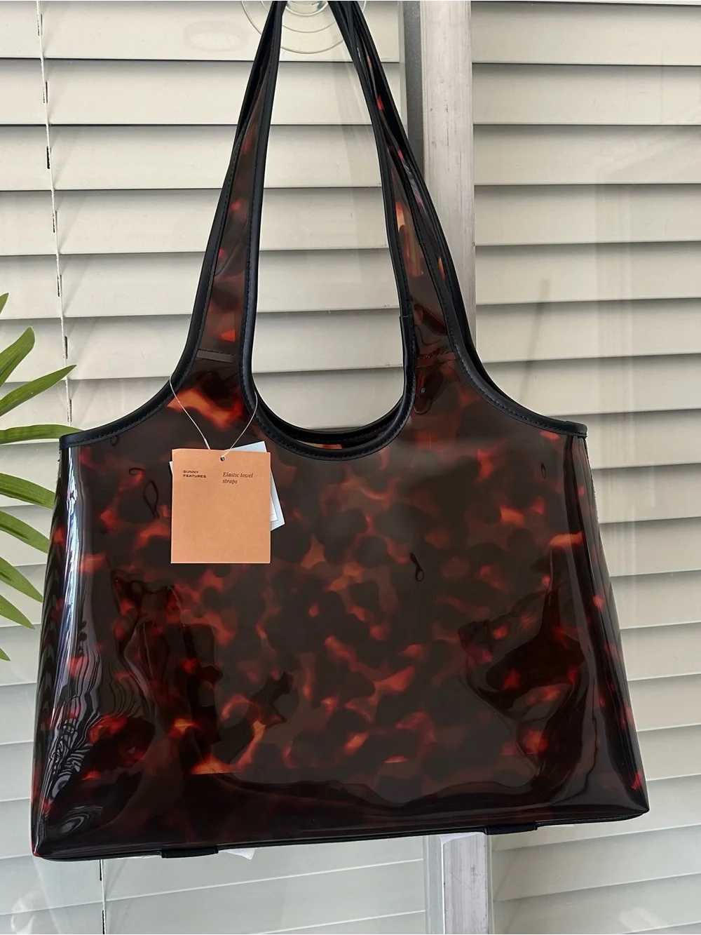 NEW Shade & Shore Tortoise Print Jelly Beach Tote Bag